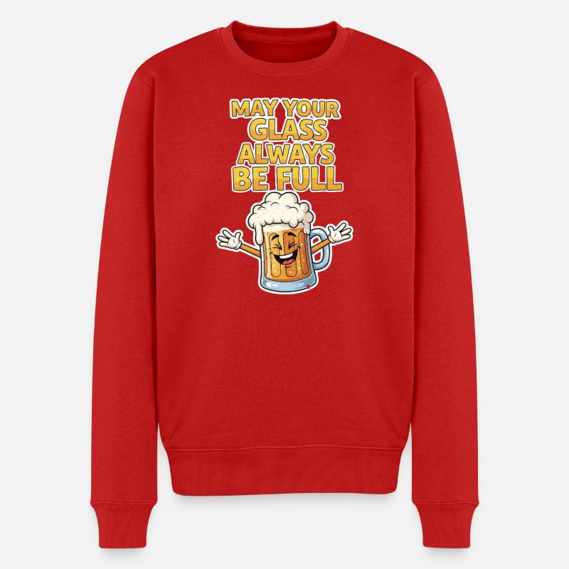 Bierglas Spruch Motiv - Männer Premium Bio Pullover - Rot