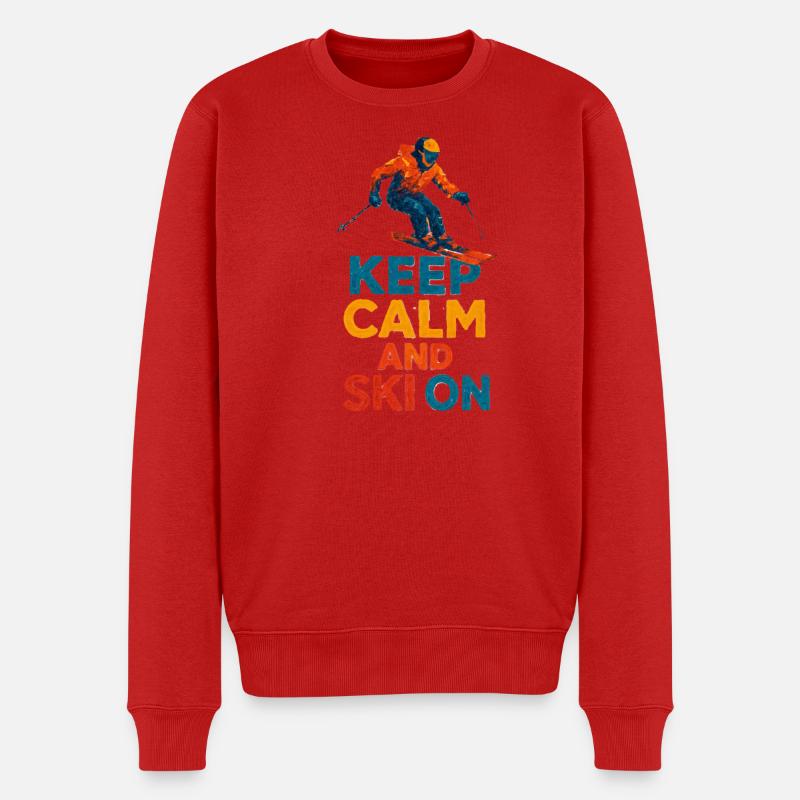 Skifahren | Skifahrer | Berg - Männer Premium Bio Pullover - Rot