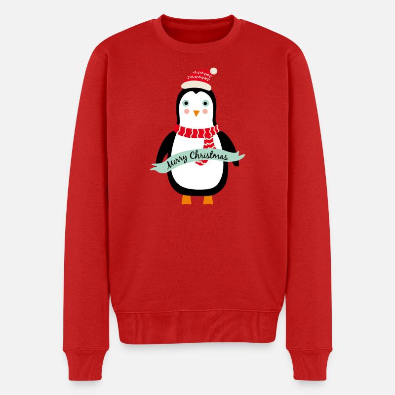 Mignon Pingouin de Noël Joyeux Noël - Pull Premium bio Homme - rouge