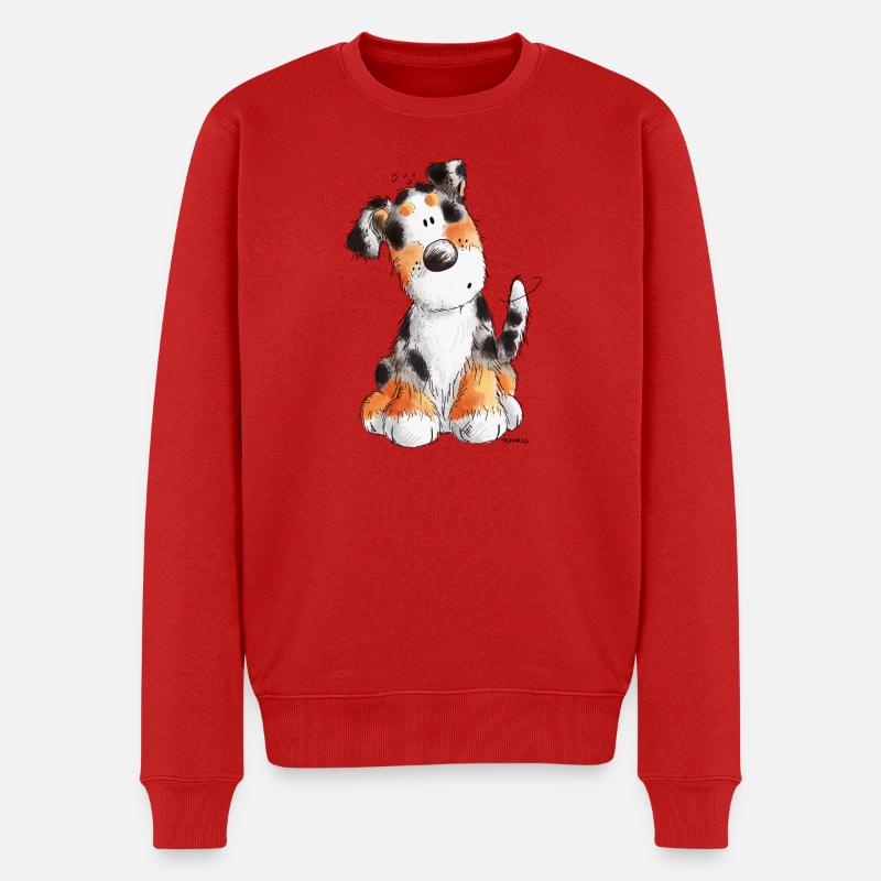 Süßer Australian Shepherd - Aussie - Geschenk - Männer Premium Bio Pullover - Rot