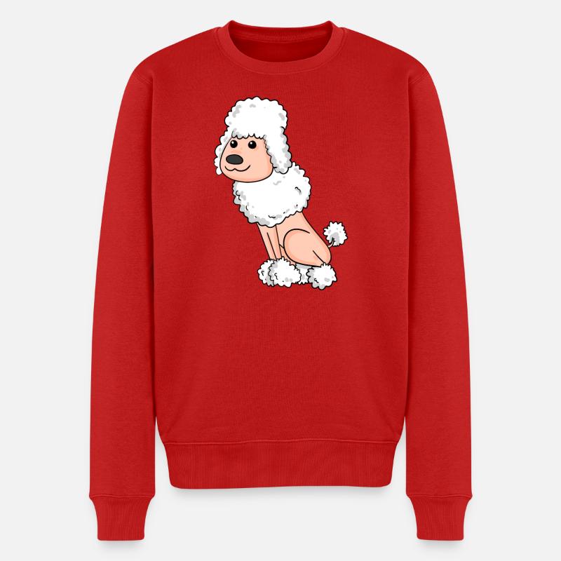 Caniche blanc - Pull Premium bio Homme - rouge