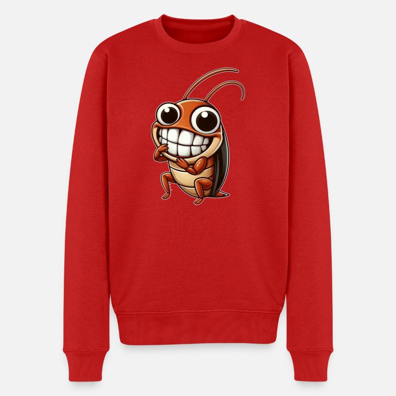 Süße Kakerlake Schabe Cartoon Comic - Männer Premium Bio Pullover - Rot