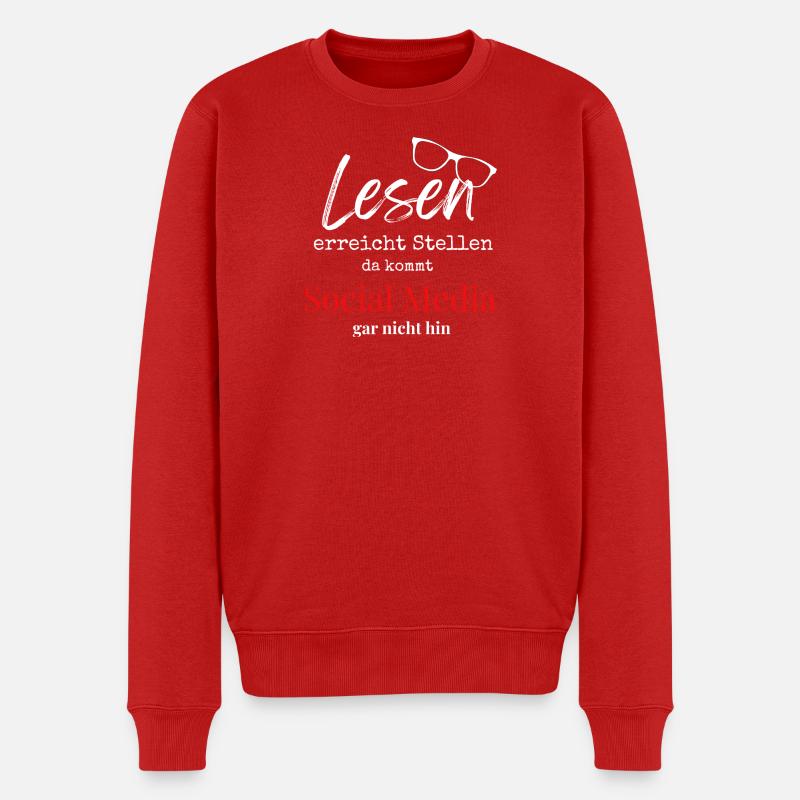 Lehrmotivation mit Brille - Männer Premium Bio Pullover - Rot