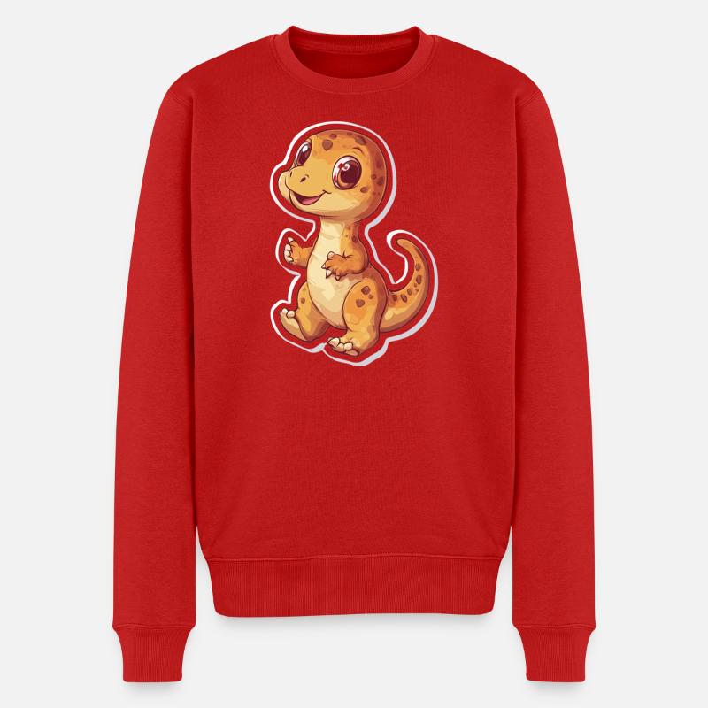 Dinosaurier - Männer Premium Bio Pullover - Rot