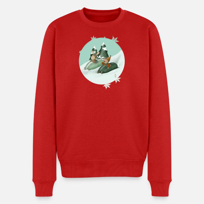 Lapin_taupe_luge - Pull Premium bio Homme - rouge
