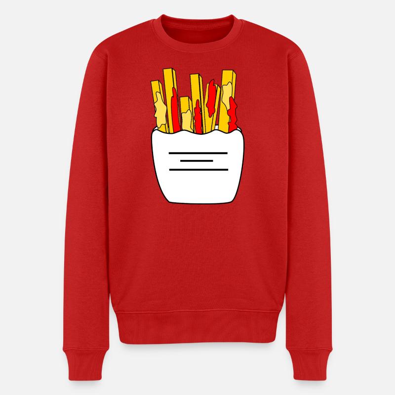 Pommes_Schranke - Männer Premium Bio Pullover - Rot