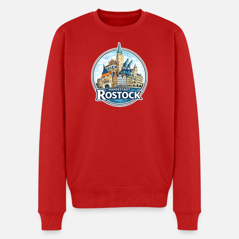 Hansestadt Rostock 2026 - Männer Premium Bio Pullover - Rot