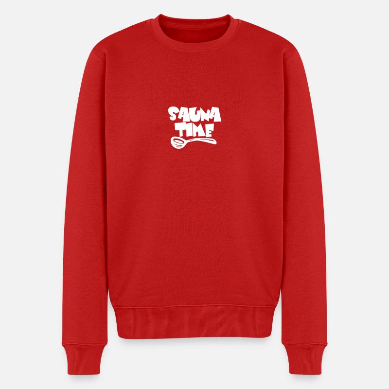 Sauna - Männer Premium Bio Pullover - Rot