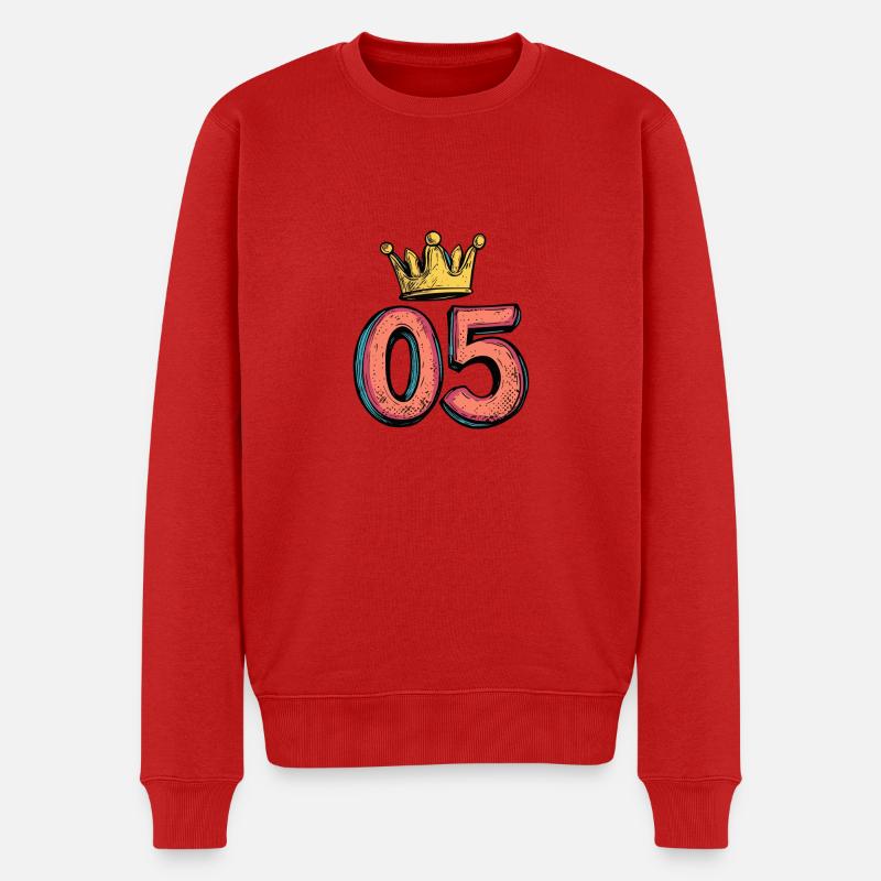 Couronne à 5 chiffres - Pull Premium bio Homme - rouge