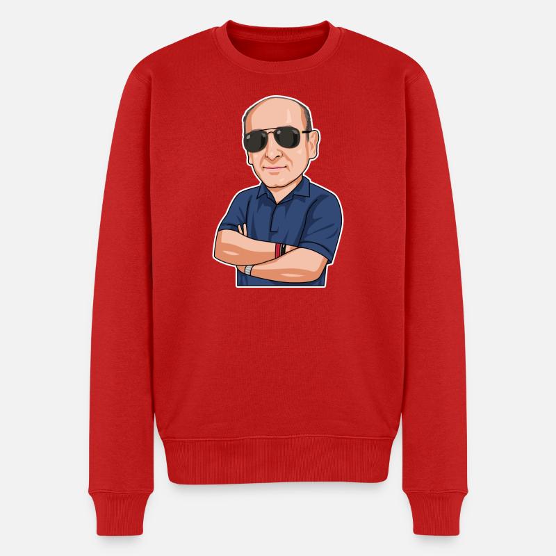 Mehmet Oe als Cartoon - Männer Premium Bio Pullover - Rot