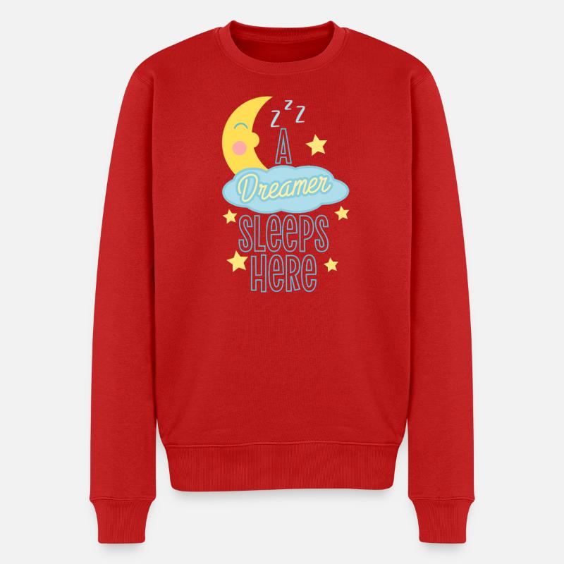 Schlafender Träumer Astronaut Design - Männer Premium Bio Pullover - Rot