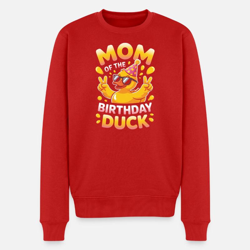 Maman du canard d’anniversaire - Pull Premium bio Homme - rouge