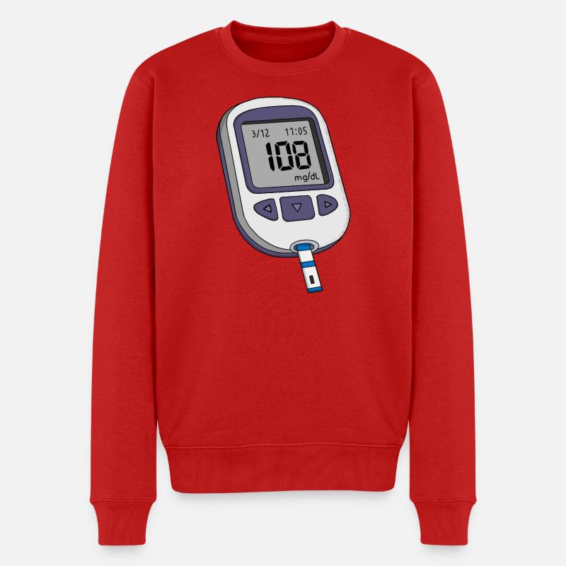Glukosemessgerät - Männer Premium Bio Pullover - Rot