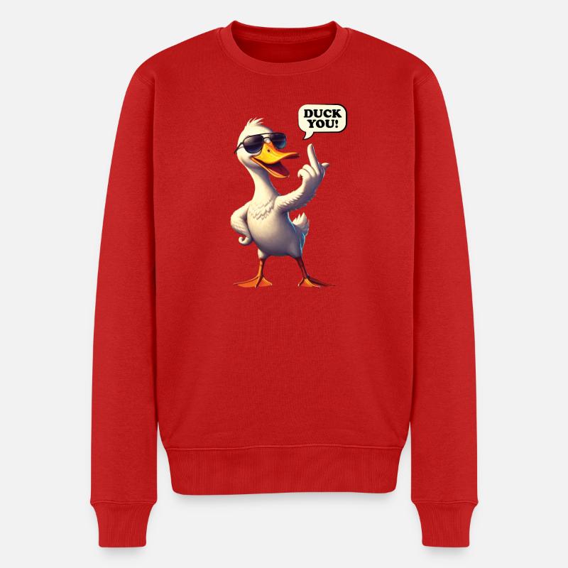 Bande dessinée drôle « DuckYou » Canard - Pull Premium bio Homme - rouge