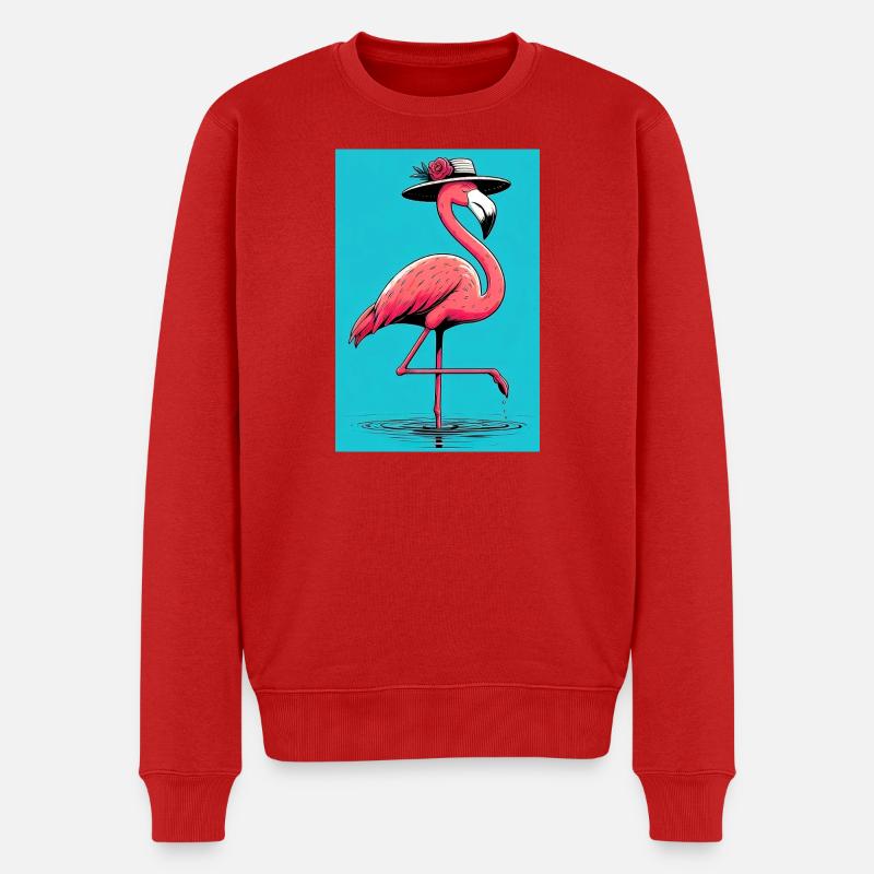 Flamingo - Männer Premium Bio Pullover - Rot