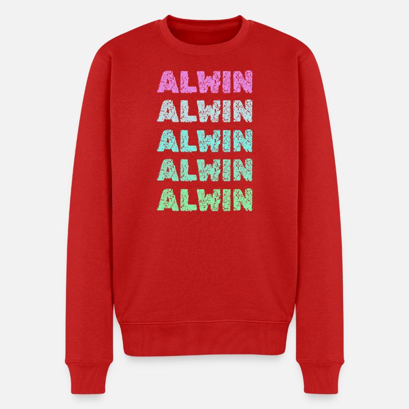 Alwin als Alwin - Männer Premium Bio Pullover - Rot
