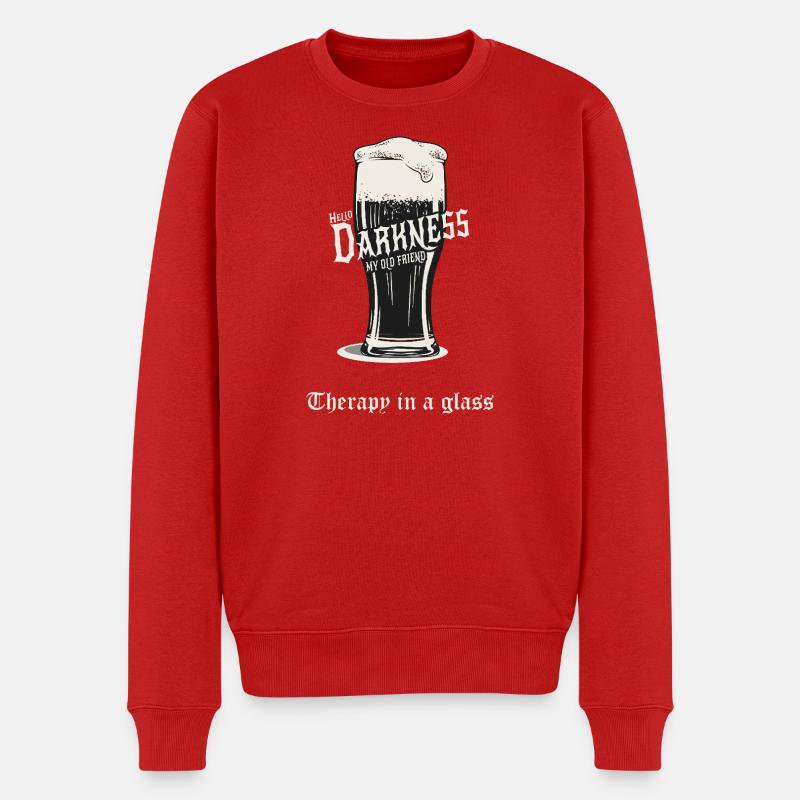 Hello Darkness – Therapy in a Glass - Männer Premium Bio Pullover - Rot