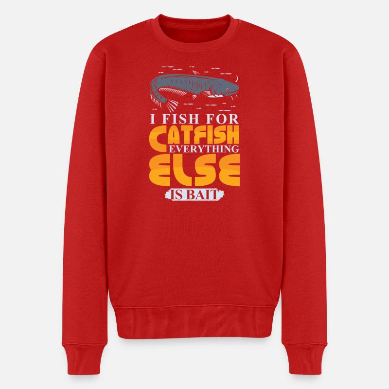 Poisson-chat pêcheur poisson-chat pêchent le poisson-chat - Pull Premium bio Homme - rouge