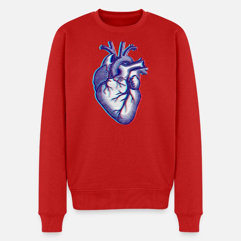 Anatomic Heart - Männer Premium Bio Pullover - Rot