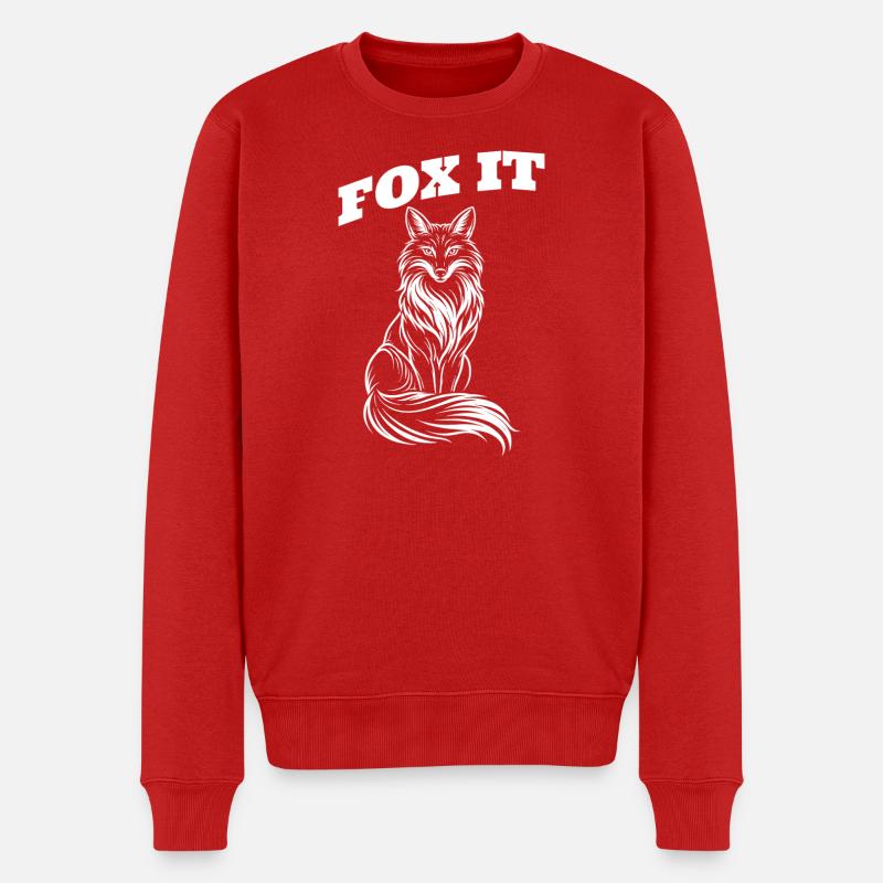 Fuchs-Silhouette - Fox it - Männer Premium Bio Pullover - Rot