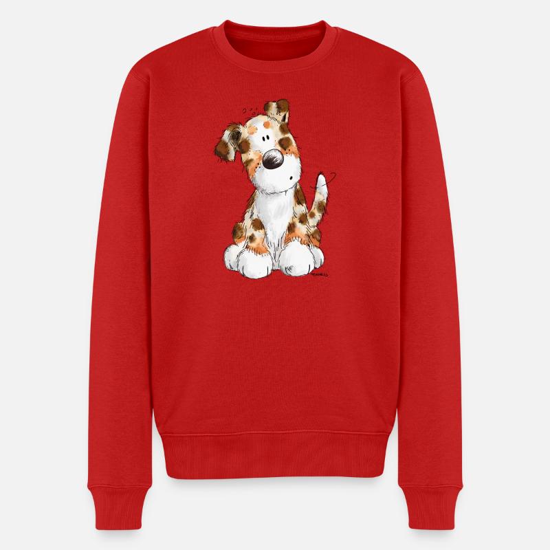 Süßer Australian Shepherd - Hund - Aussie - Comic - Männer Premium Bio Pullover - Rot