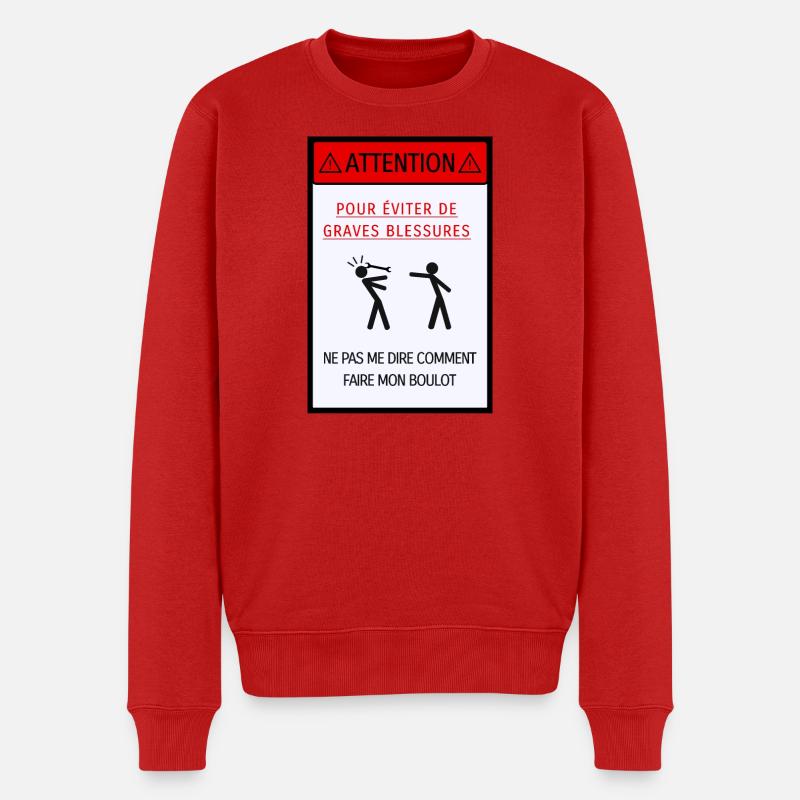 Ne pas me dire comment faire mon boulot [affiche] - Pull Premium bio Homme - rouge