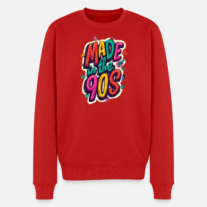 Made in the 90ies - Männer Premium Bio Pullover - Rot