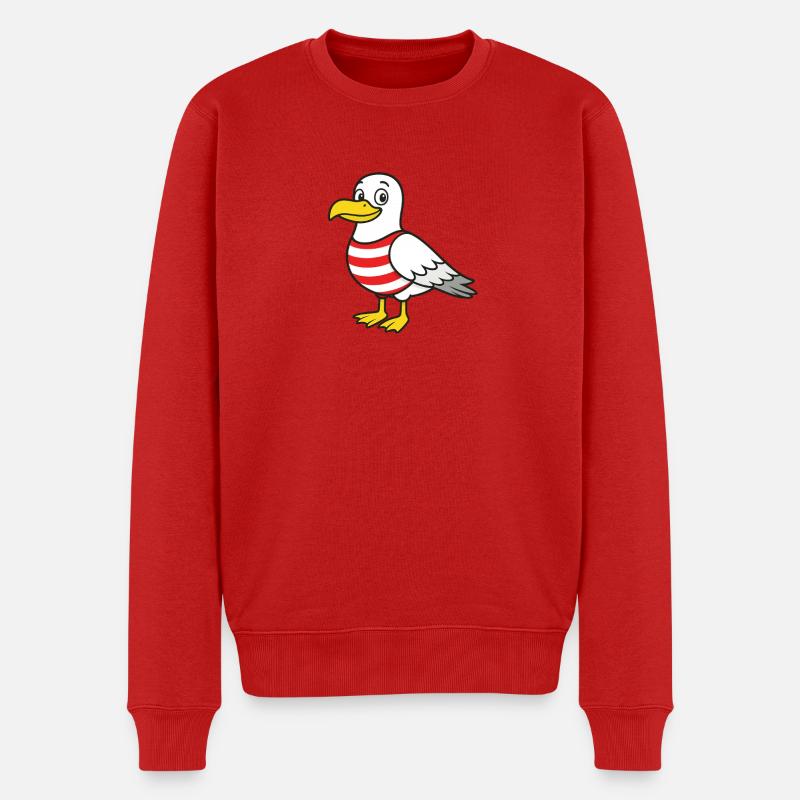 Möwe  - Männer Premium Bio Pullover - Rot