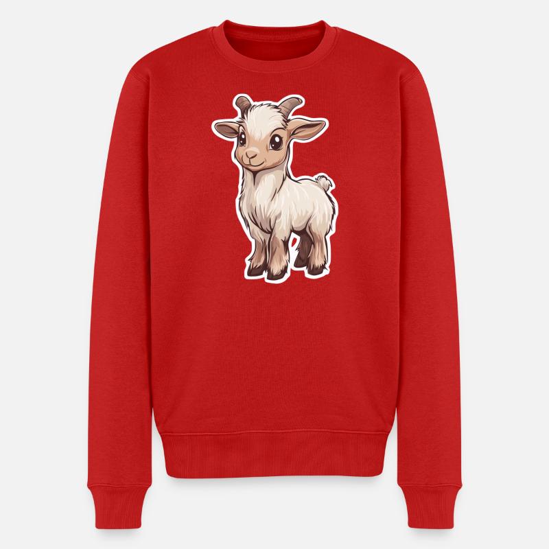 Ziege - Männer Premium Bio Pullover - Rot