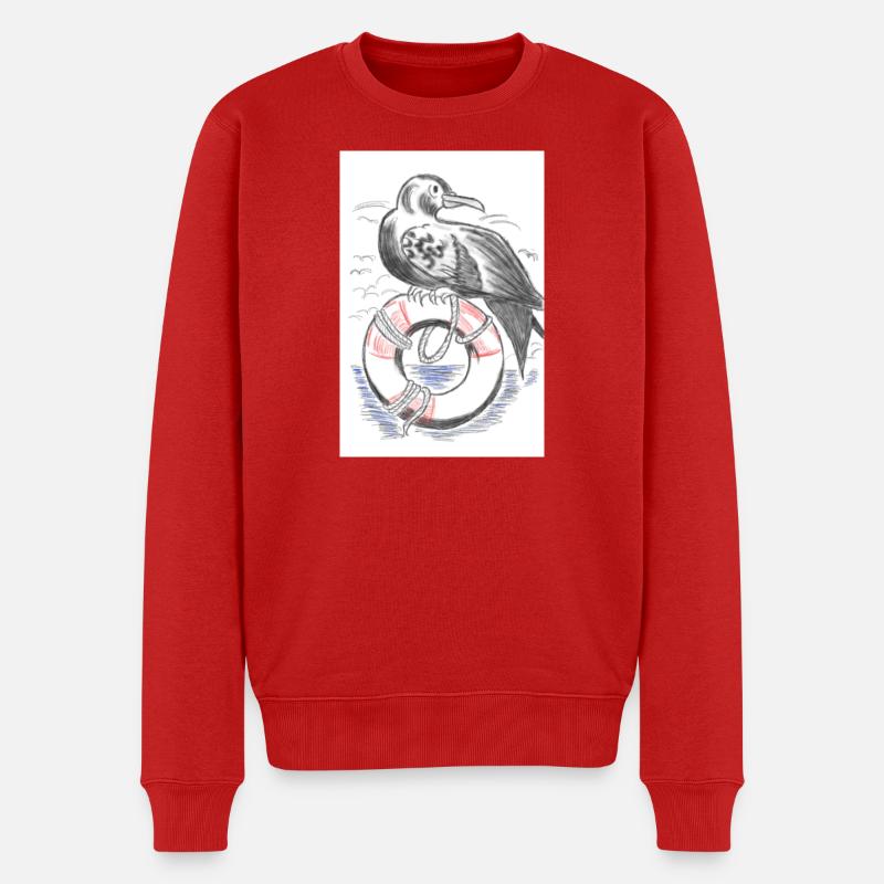 Möwe - Männer Premium Bio Pullover - Rot