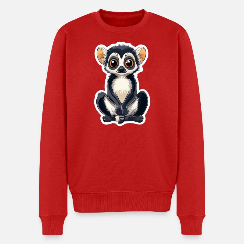 Lemur - Männer Premium Bio Pullover - Rot