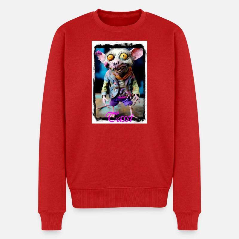 Furchtlose Mäuse-Charakterillustration Punk Puppe - Männer Premium Bio Pullover - Rot