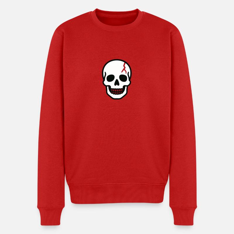 teschio_anatomico - Männer Premium Bio Pullover - Rot