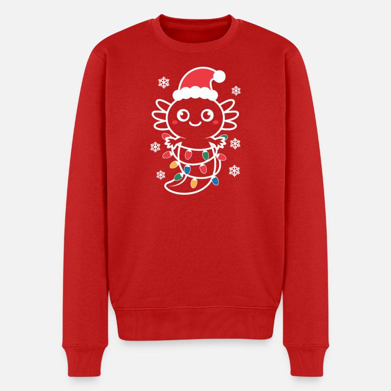 Lumières de Noël du Père Noël araignée - Pull Premium bio Homme - rouge