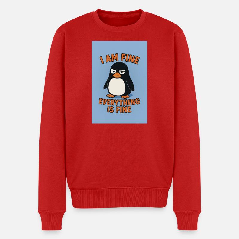 Geld, Wein, alles ist gut - Männer Premium Bio Pullover - Rot