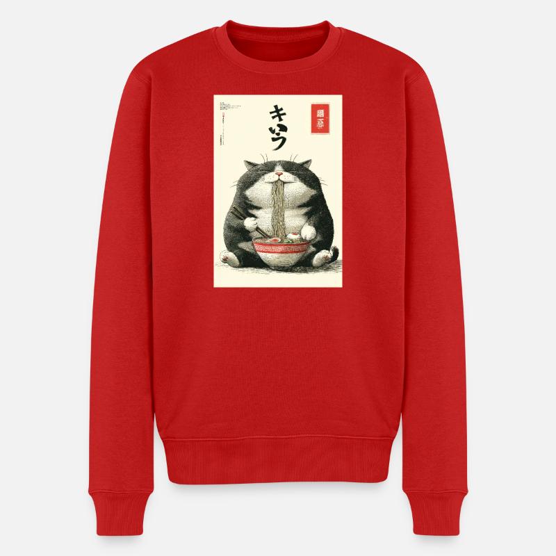 Neko-Nudelfest - Männer Premium Bio Pullover - Rot