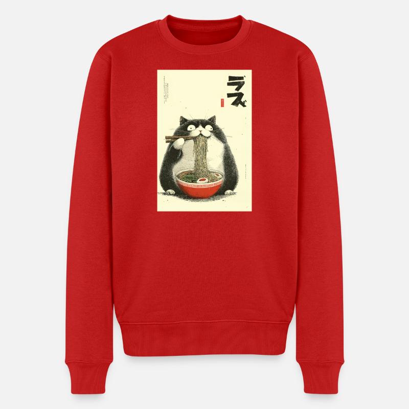 Neko Ramen Chat - Pull Premium bio Homme - rouge