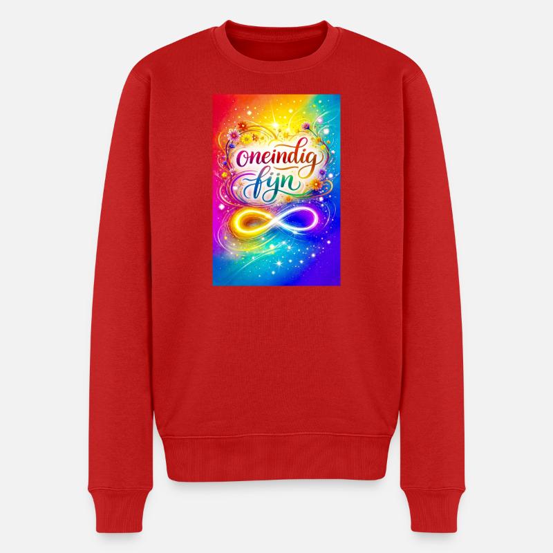 Unendlich feines farbenfrohes Design - Männer Premium Bio Pullover - Rot