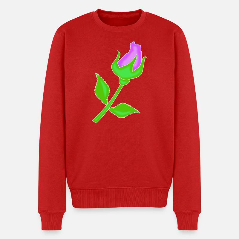 Rose dans une teinte violette - Pull Premium bio Homme - rouge