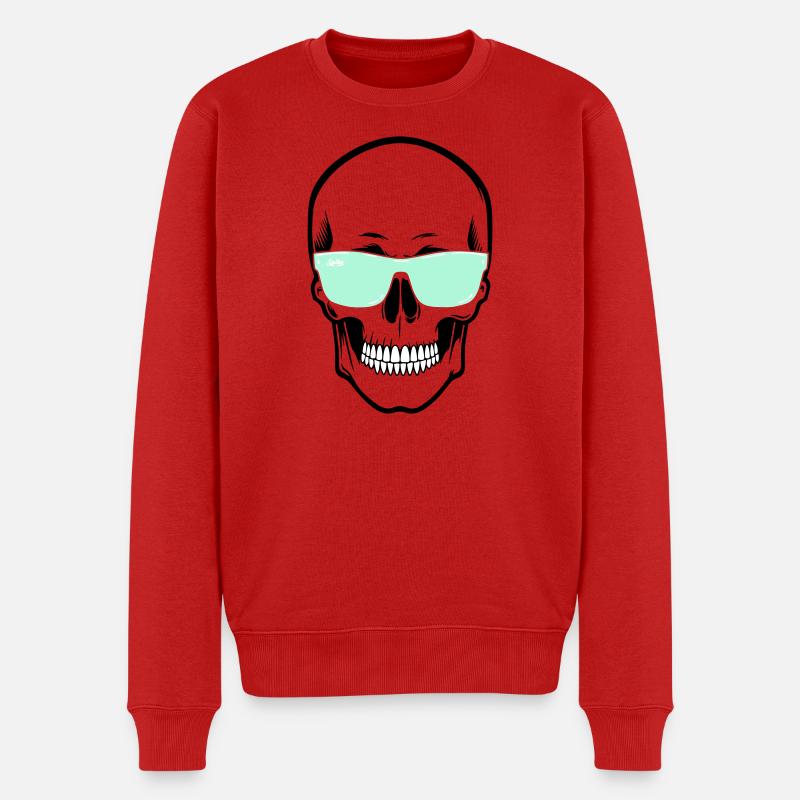 Farbverstellbare Sonnenbrille Smile Skull - Männer Premium Bio Pullover - Rot