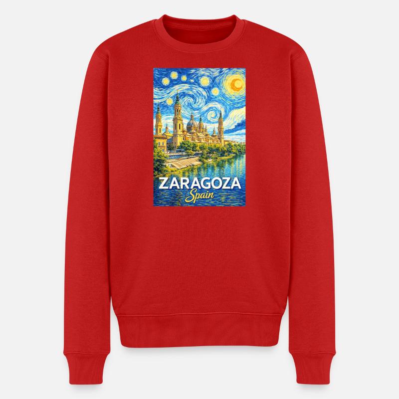 Zaragoza Spain - Männer Premium Bio Pullover - Rot