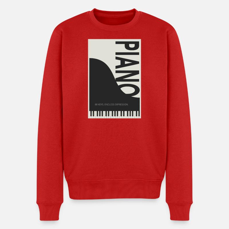 Piano – 88 Keys Endless Expression - Männer Premium Bio Pullover - Rot