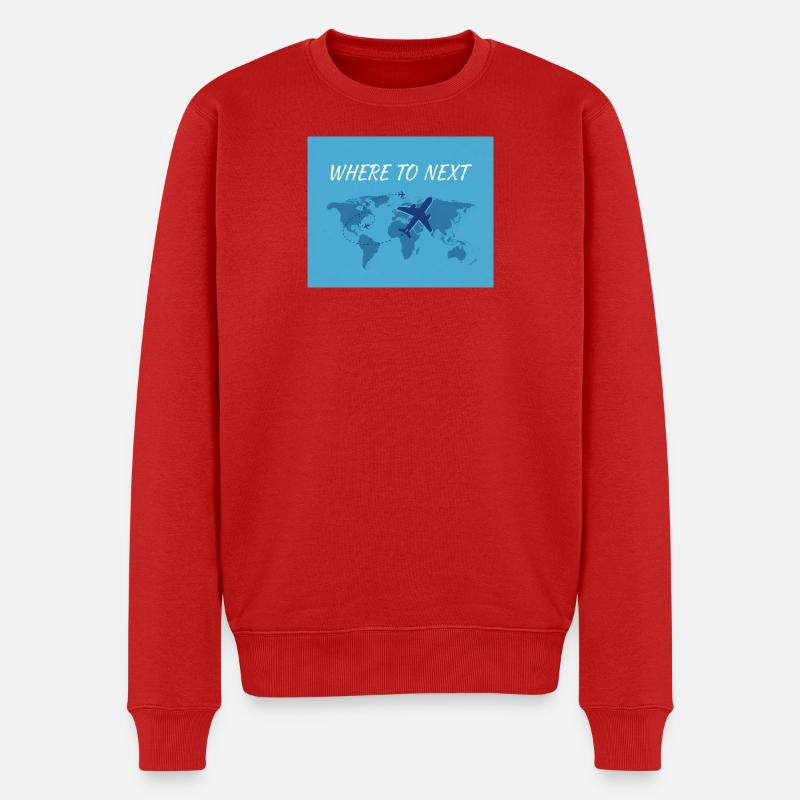 Where to Next Weltreise, Reise - Männer Premium Bio Pullover - Rot