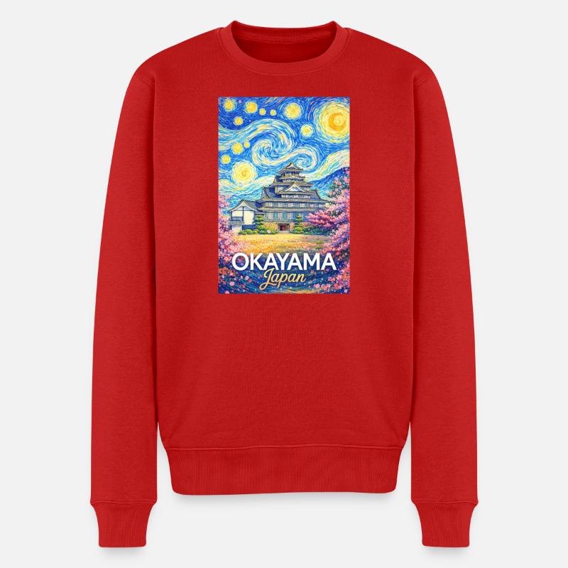 Okayama Japan - Männer Premium Bio Pullover - Rot