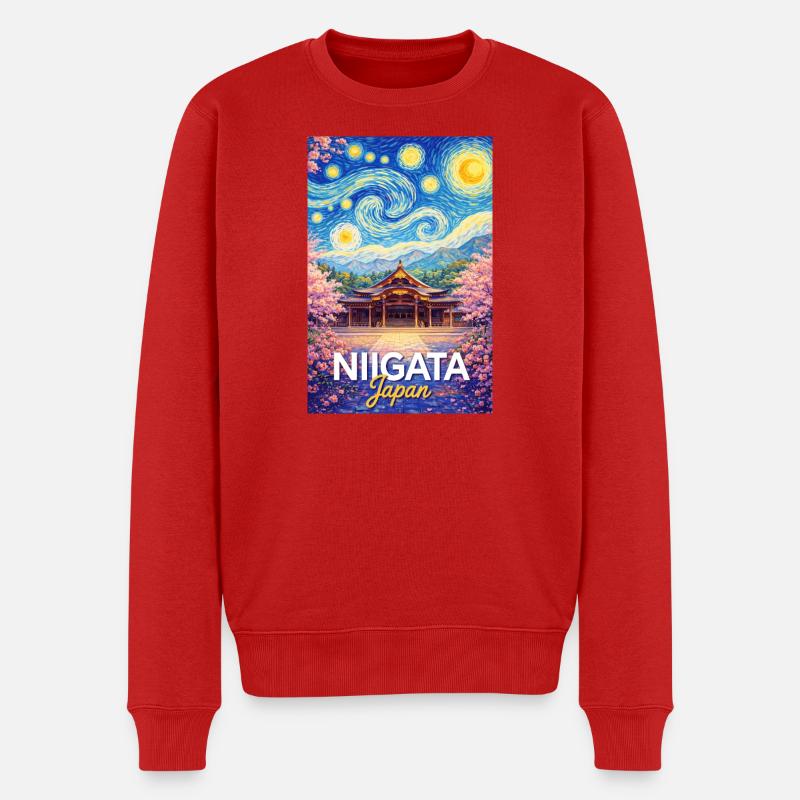 Niigata Japan - Männer Premium Bio Pullover - Rot