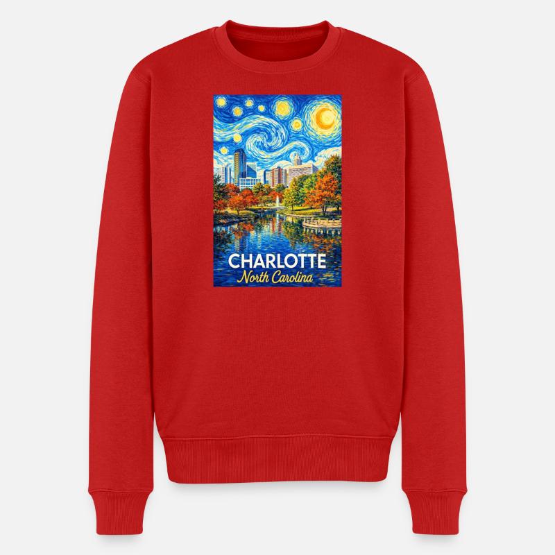 Charlotte, North Carolina - Männer Premium Bio Pullover - Rot