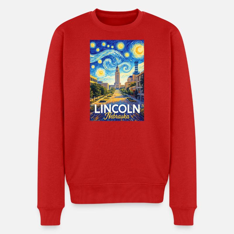 Lincoln Nebraska - Männer Premium Bio Pullover - Rot