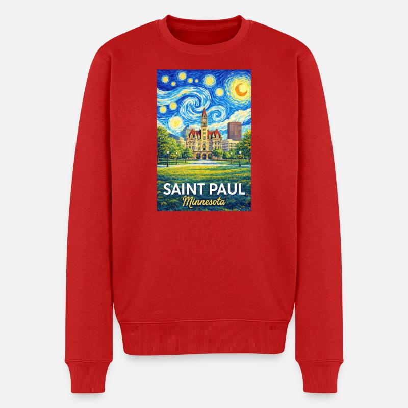 Saint Paul Minnesota - Männer Premium Bio Pullover - Rot