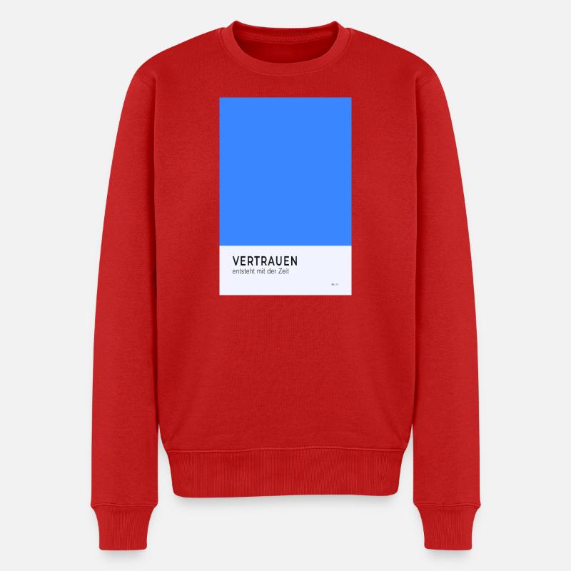 Vertrauen entsteht mit der Zeit Poster - Männer Premium Bio Pullover - Rot