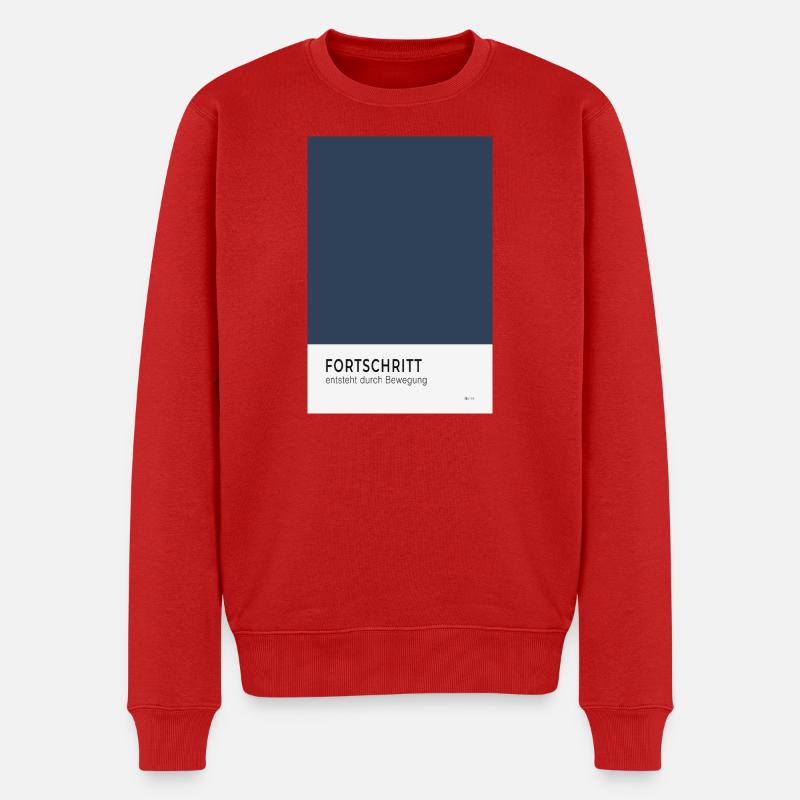 Fortschritt entsteht durch Bewegung Poster - Männer Premium Bio Pullover - Rot